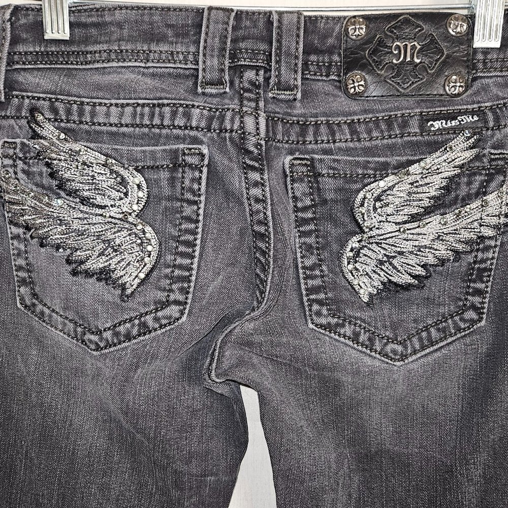 Women's Gray Embellished Jeans